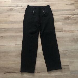 Compressive Black Women's Pants Criss Cross Details